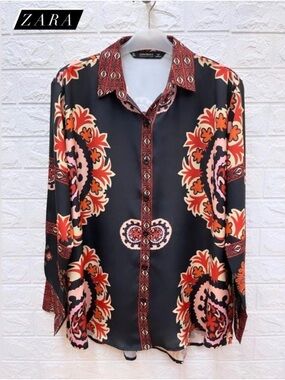 Zara Flowy paisley pattern top